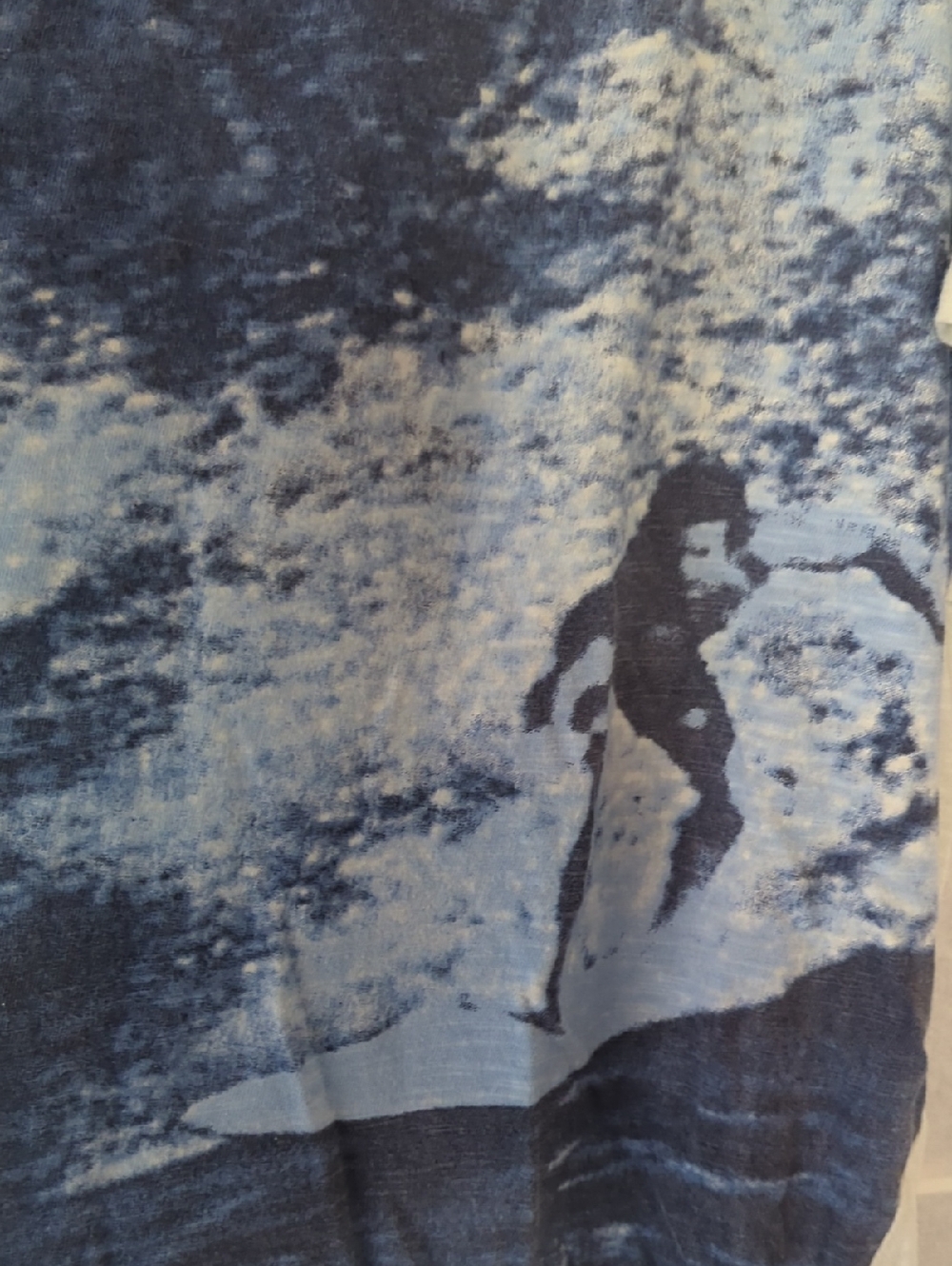 Magnolia Pearl Locals Only White Crewneck Tee with Subtle Pale Blue Trim - Picture 5 of 9